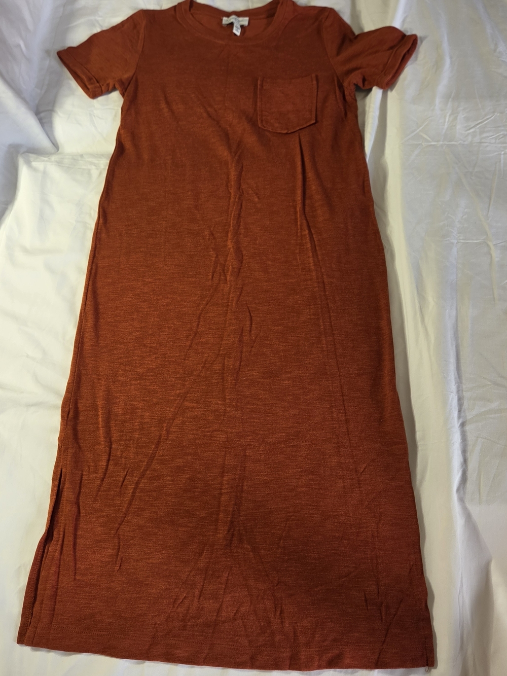 Jessica Simpson Burnt Brick Maxi Tee Shirt Dress XS